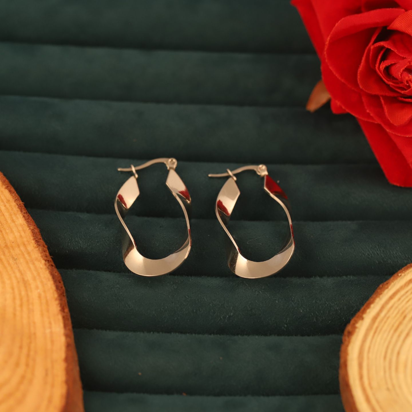 Anti tarnish Twisted Hoop Earrings