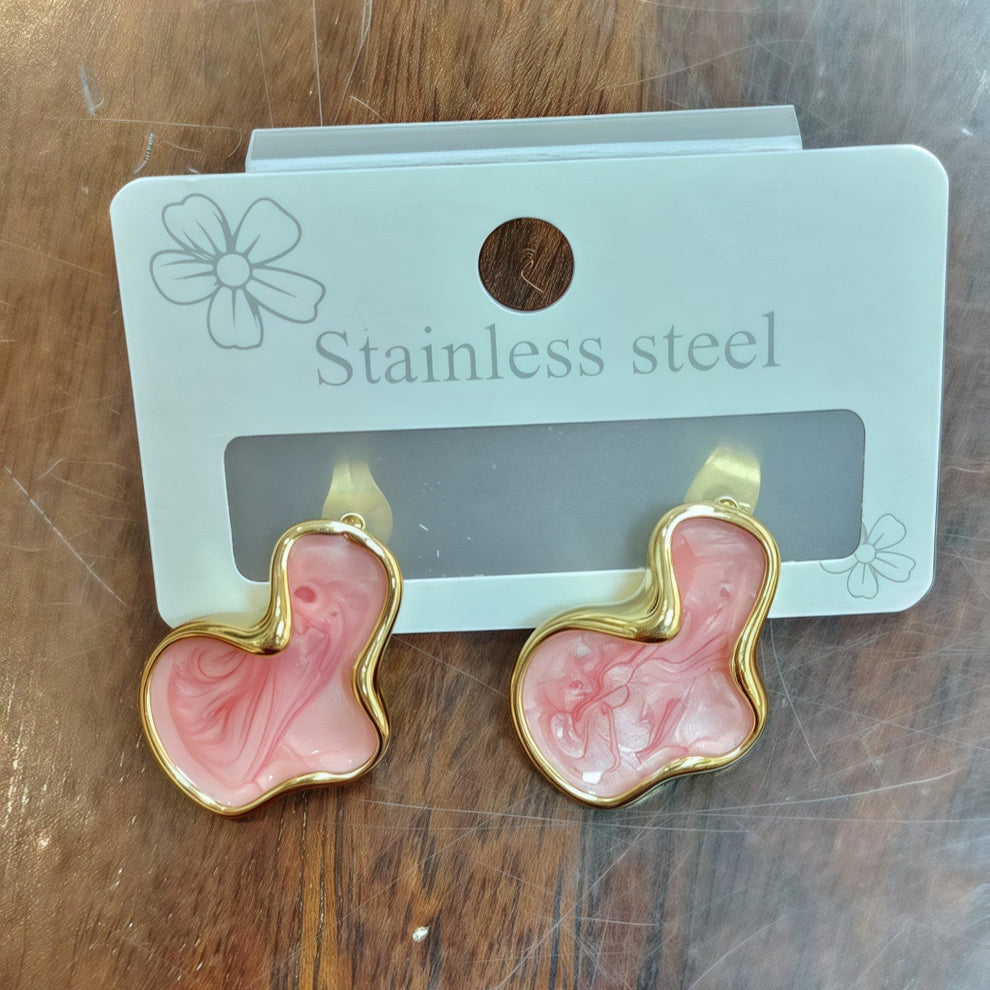 Korean Abstract Wavy Stud Earrings