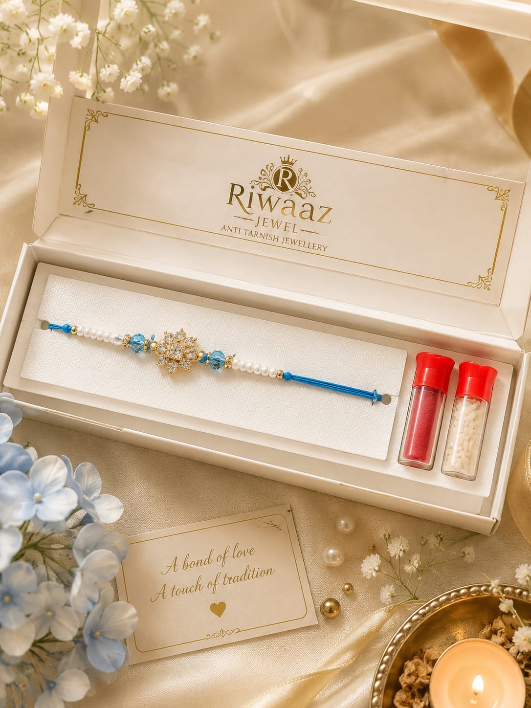 AD Stone Rakhi Gift Box