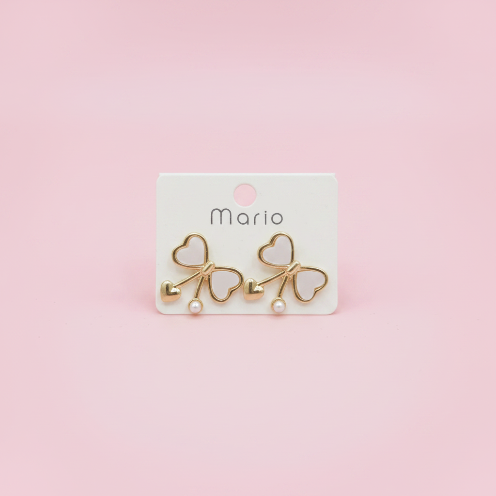 Korean Heart Butterfly Earrings