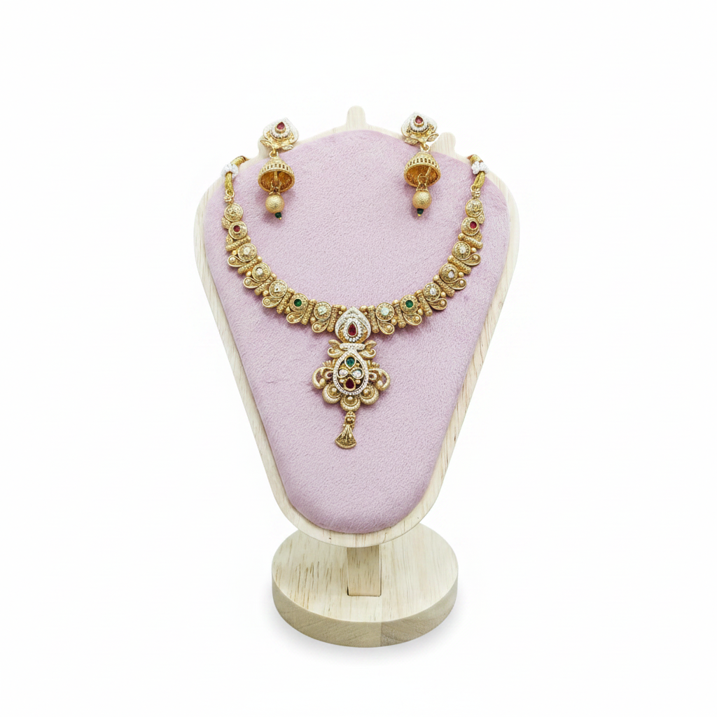 Antique Gold Temple Necklace Set