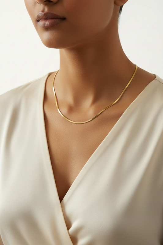 22 Inch Gold Snake Chain Necklace – Anti-Tarnish | Waterproof | Unisex
