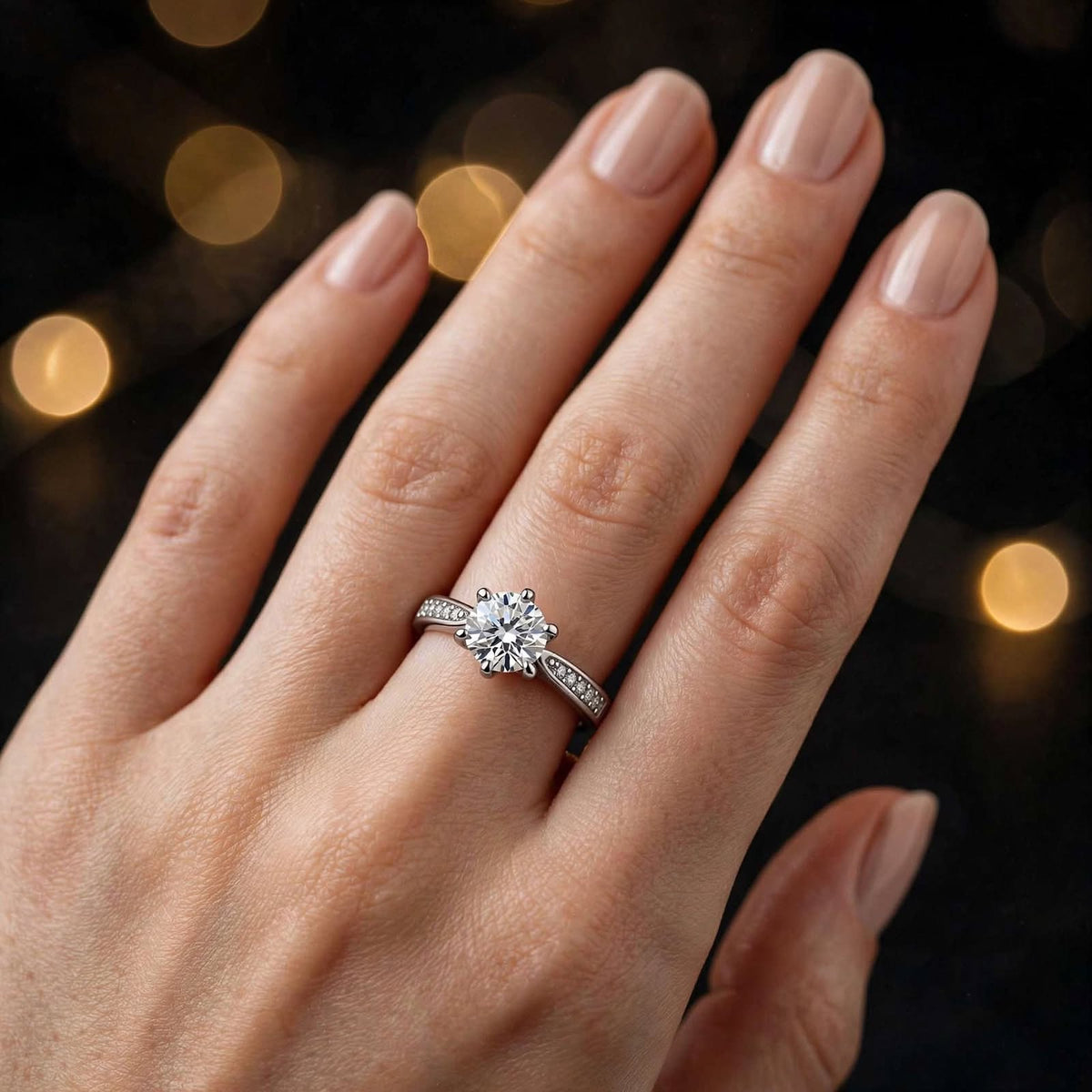 Silver Solitaire CZ Ring