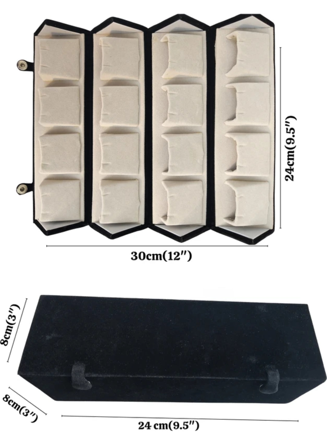 16 Pair Earring Storage Box — Black Velvet