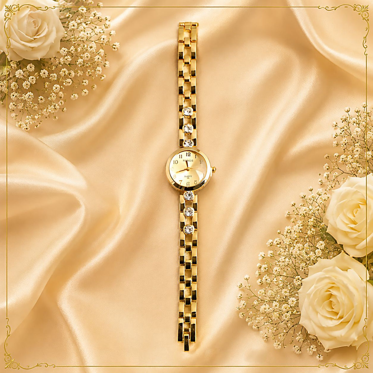 Gold Crystal Bracelet Watch