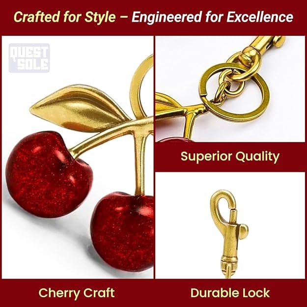 Cherry Craft Bag Charm Keychain