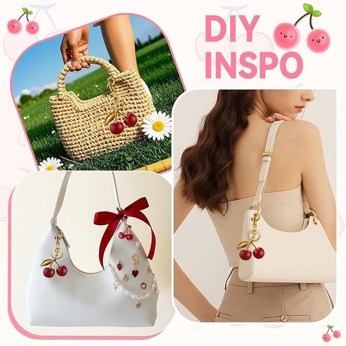 Cherry Craft Bag Charm Keychain