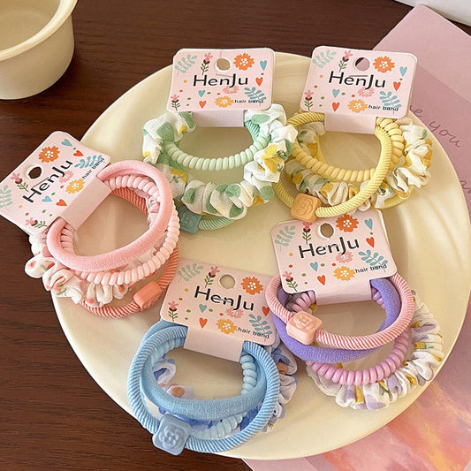Korean Pastel Hair Ties Set (4 Pcs set)