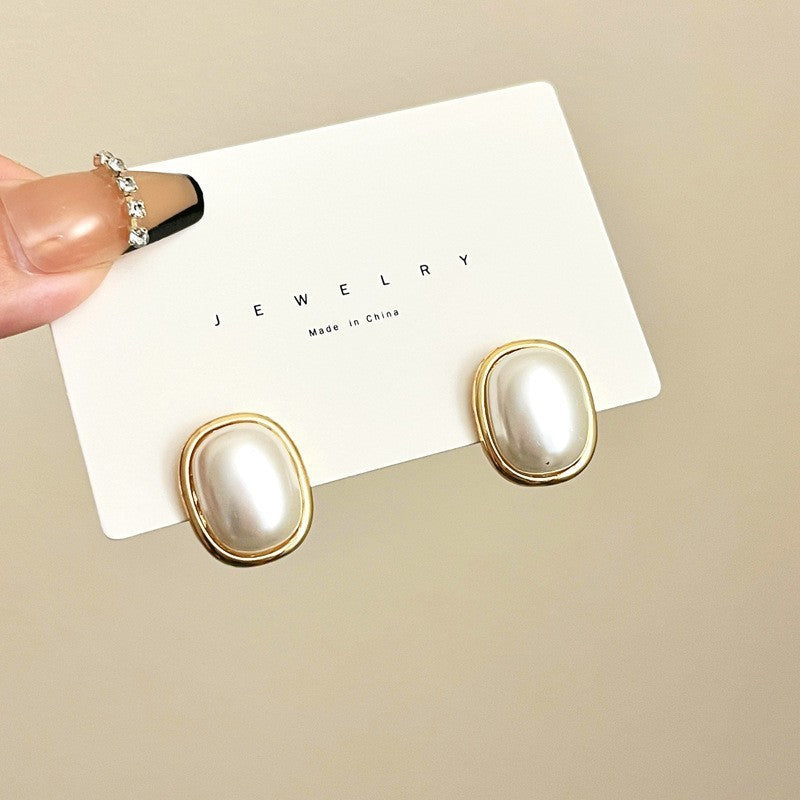 Korean Large Pearl Stud Earrings