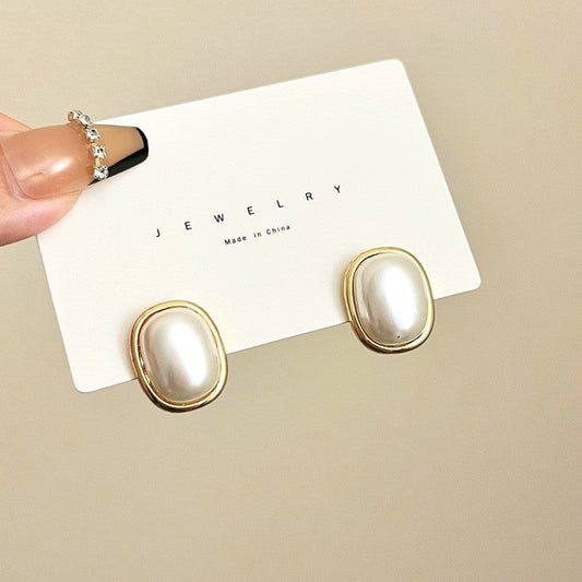 Korean Large Pearl Stud Earrings