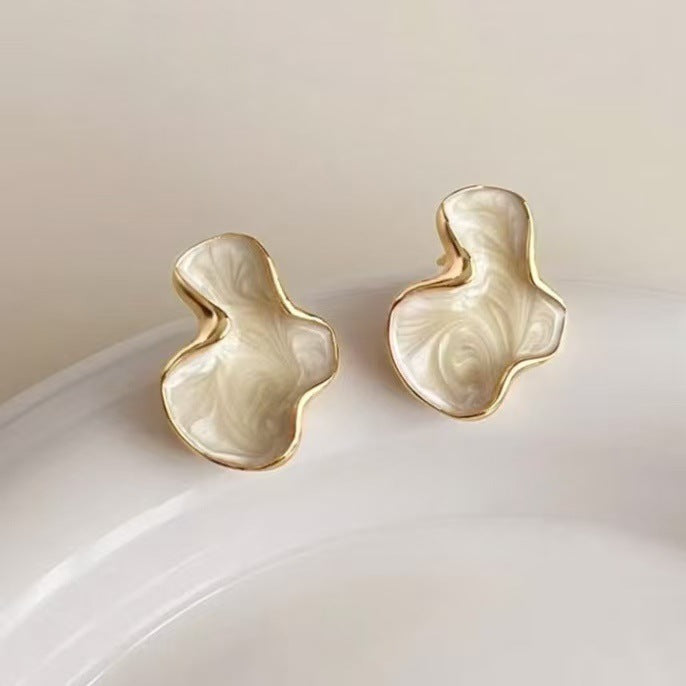 Korean Abstract Wavy Stud Earrings
