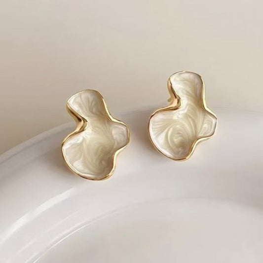 Korean Abstract Wavy Stud Earrings