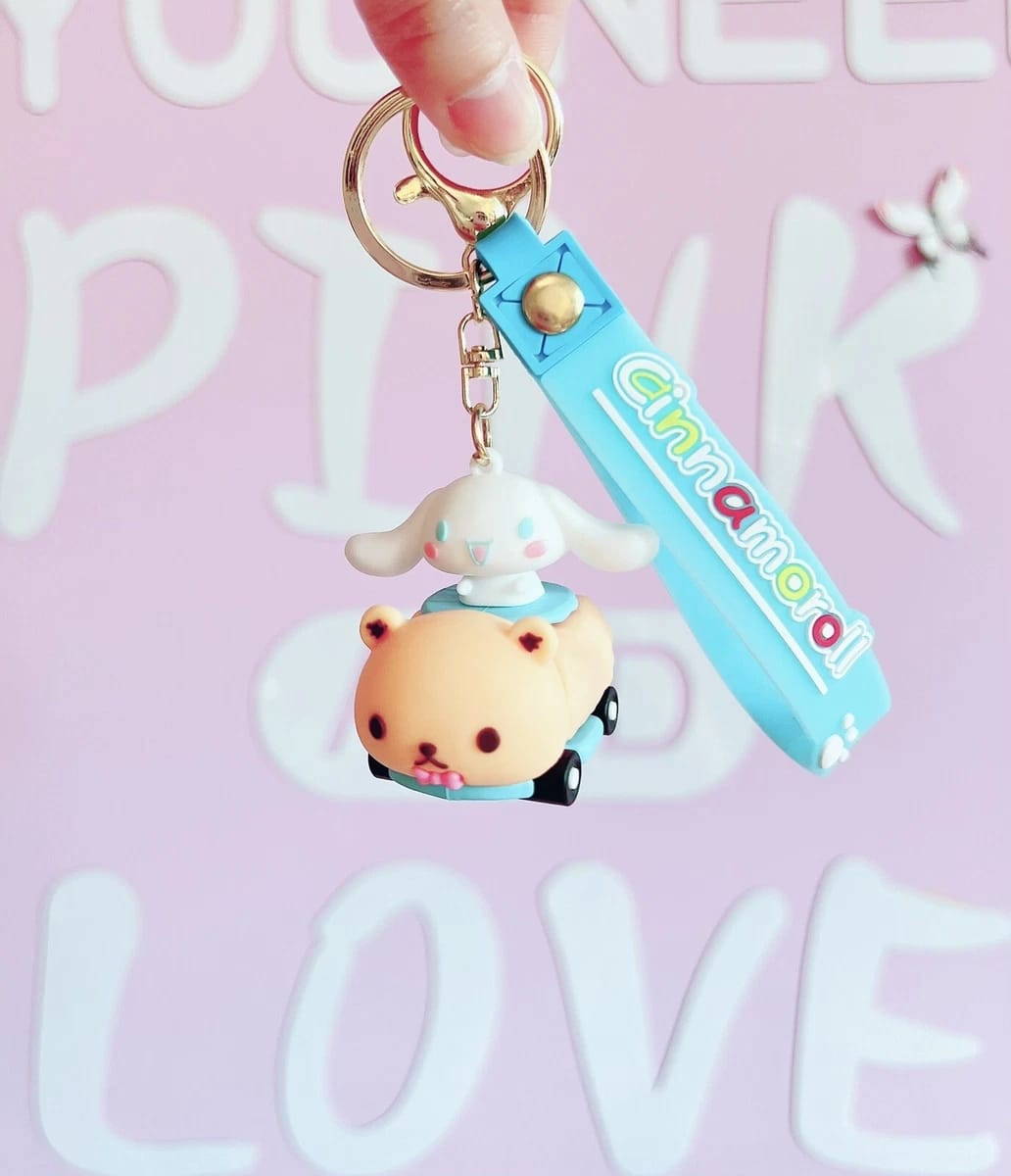 My Melody Sheep Car 3D Keychain with Teal My Melody Silicone Strap