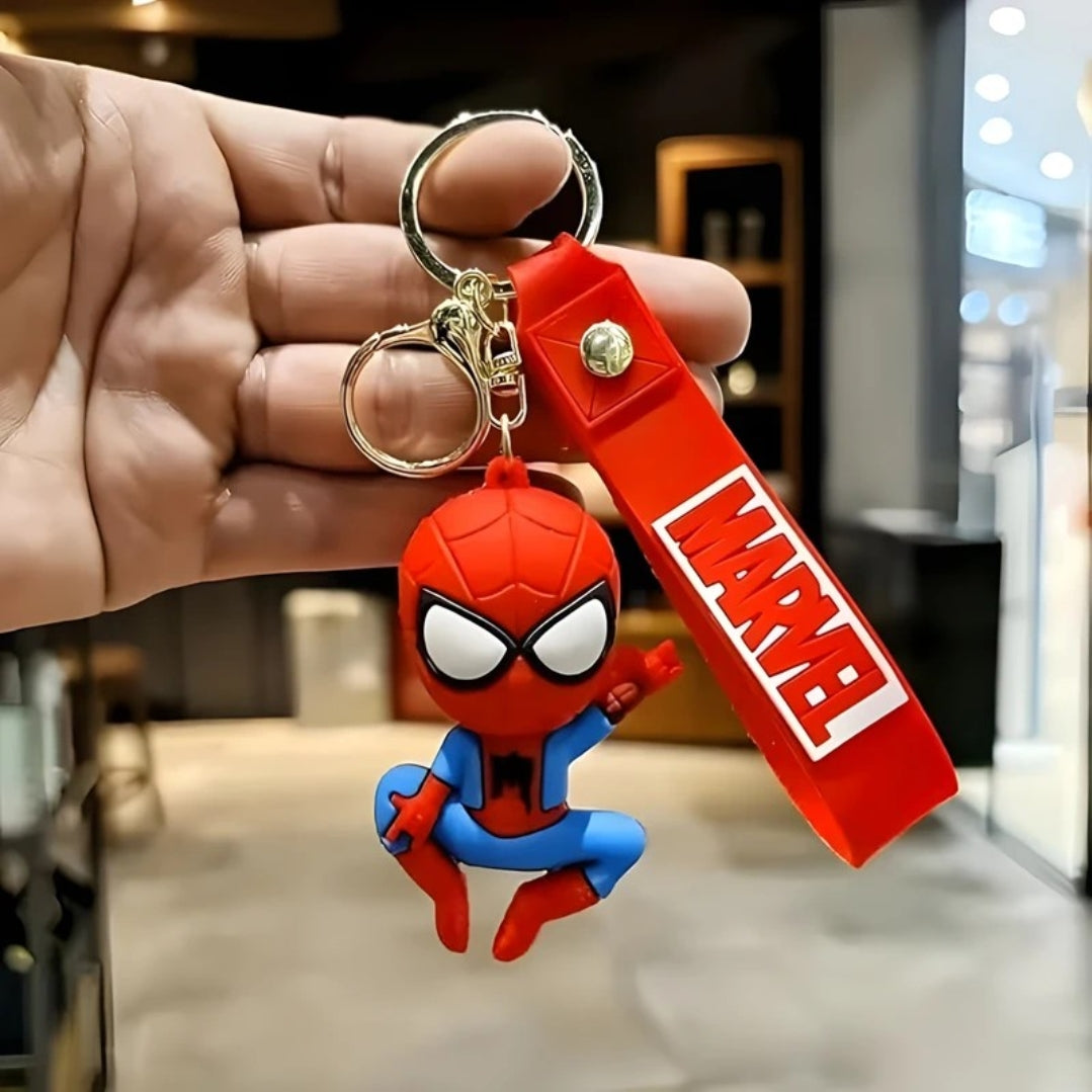 Spider-Man Marvel 3D Keychain with Red MARVEL Silicone Strap