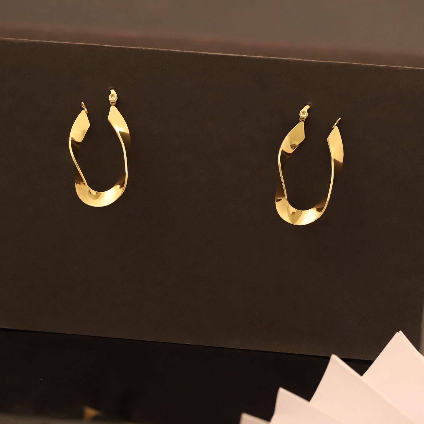 Anti tarnish Twisted Hoop Earrings