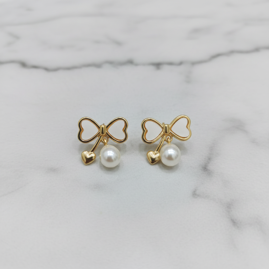 Korean Heart Butterfly Earrings