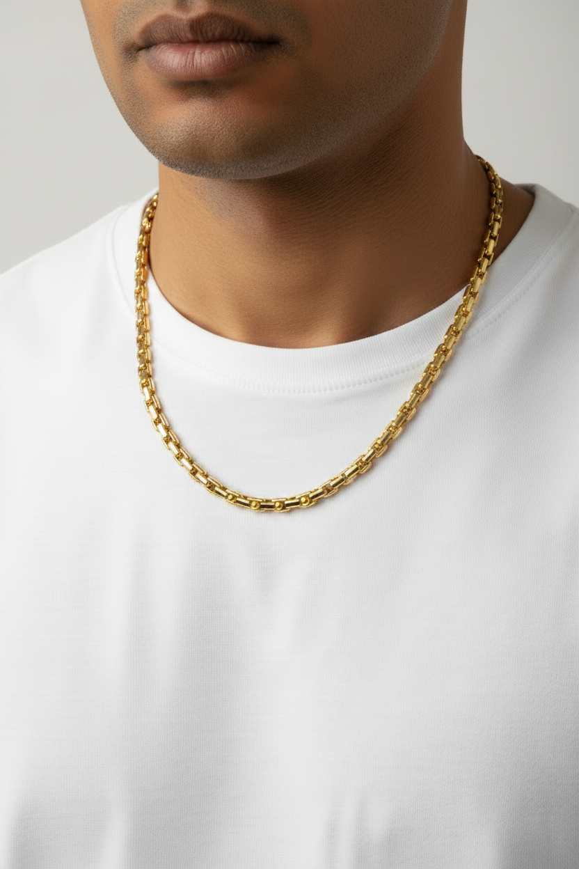 22 Inch Gold Panther Chain Necklace – 3mm | Anti-Tarnish | Waterproof | Unisex