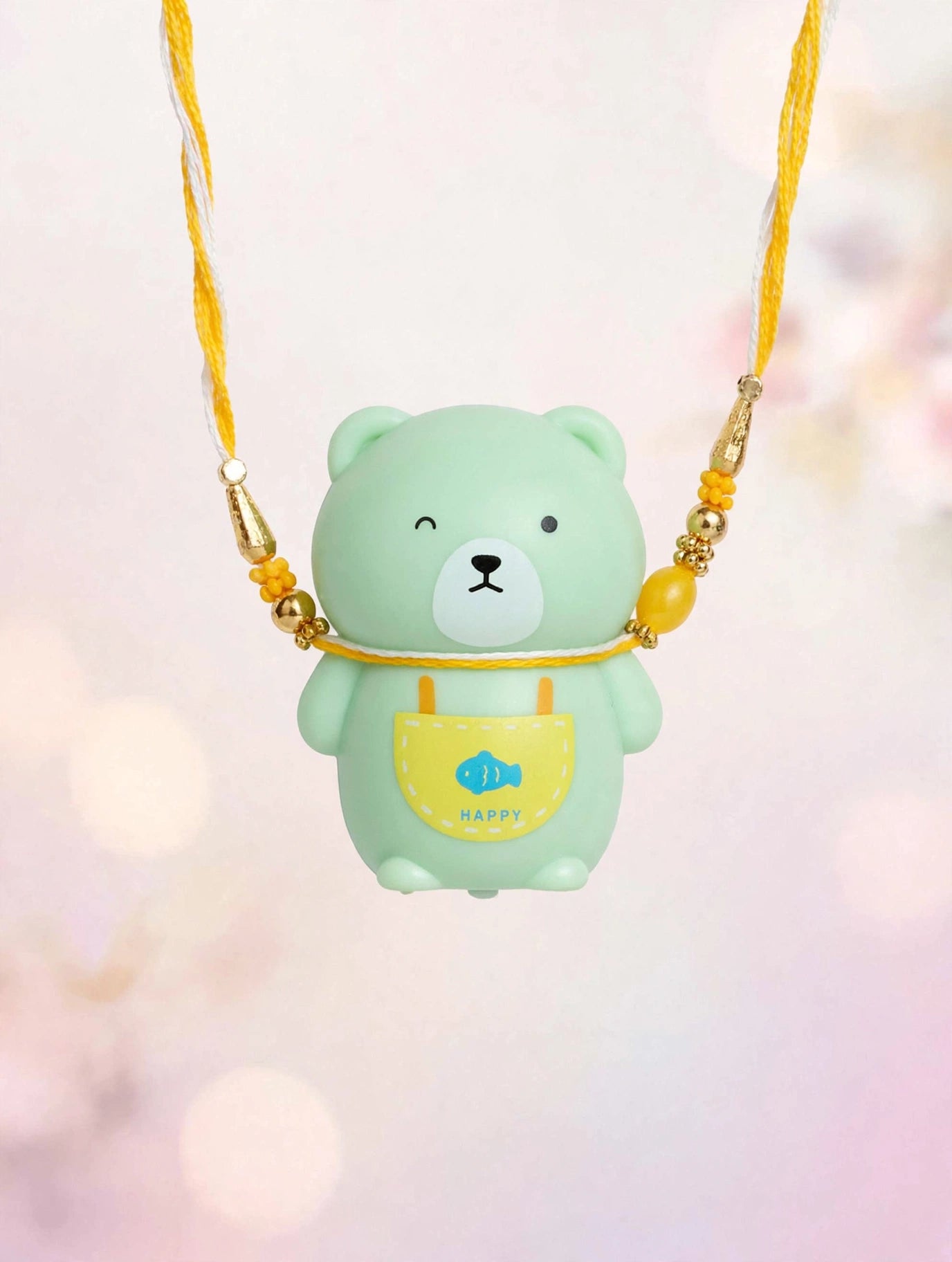 Mint Green Bear Pencil Sharpener Kids Rakhi