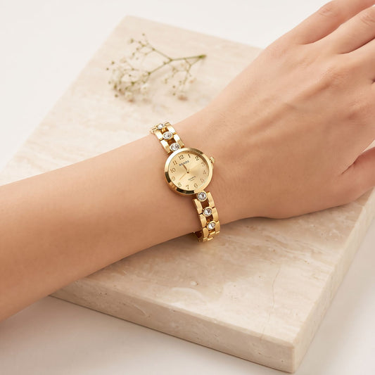 Gold Crystal Bracelet Watch
