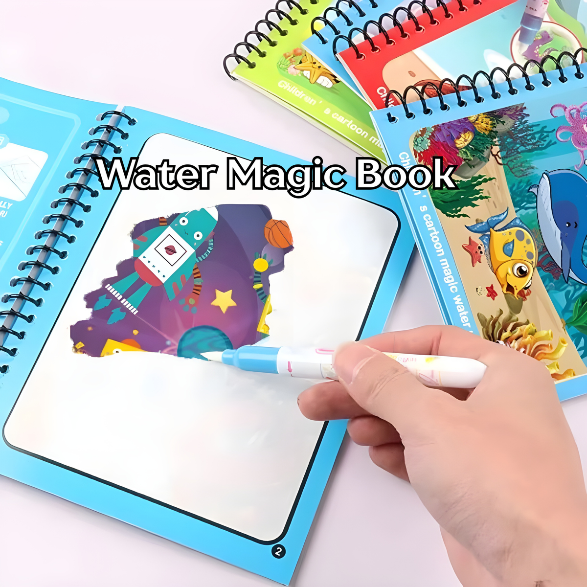 Reusable Water Coloring Book Set with pen (Pack of 4)