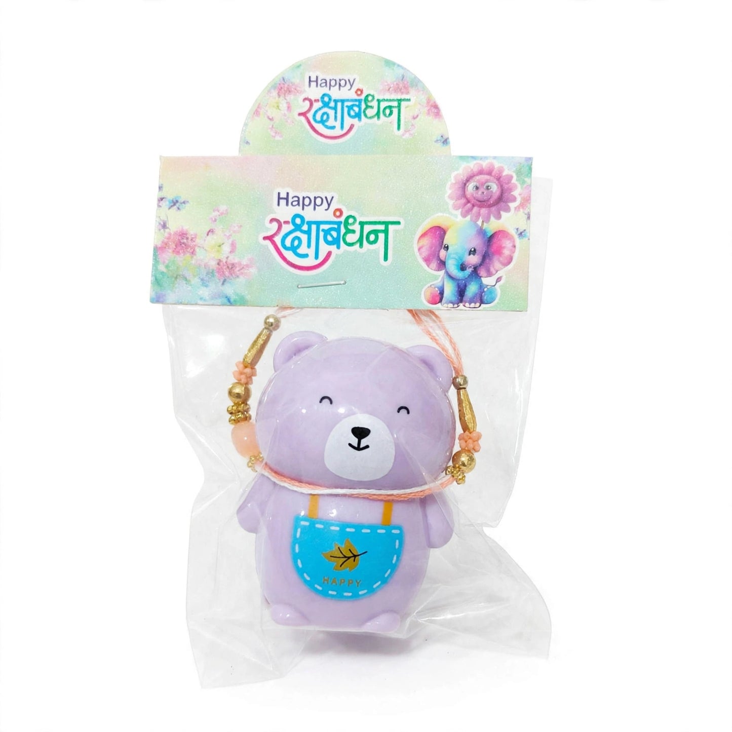 Purple Bear Pencil Sharpener Kids Rakhi