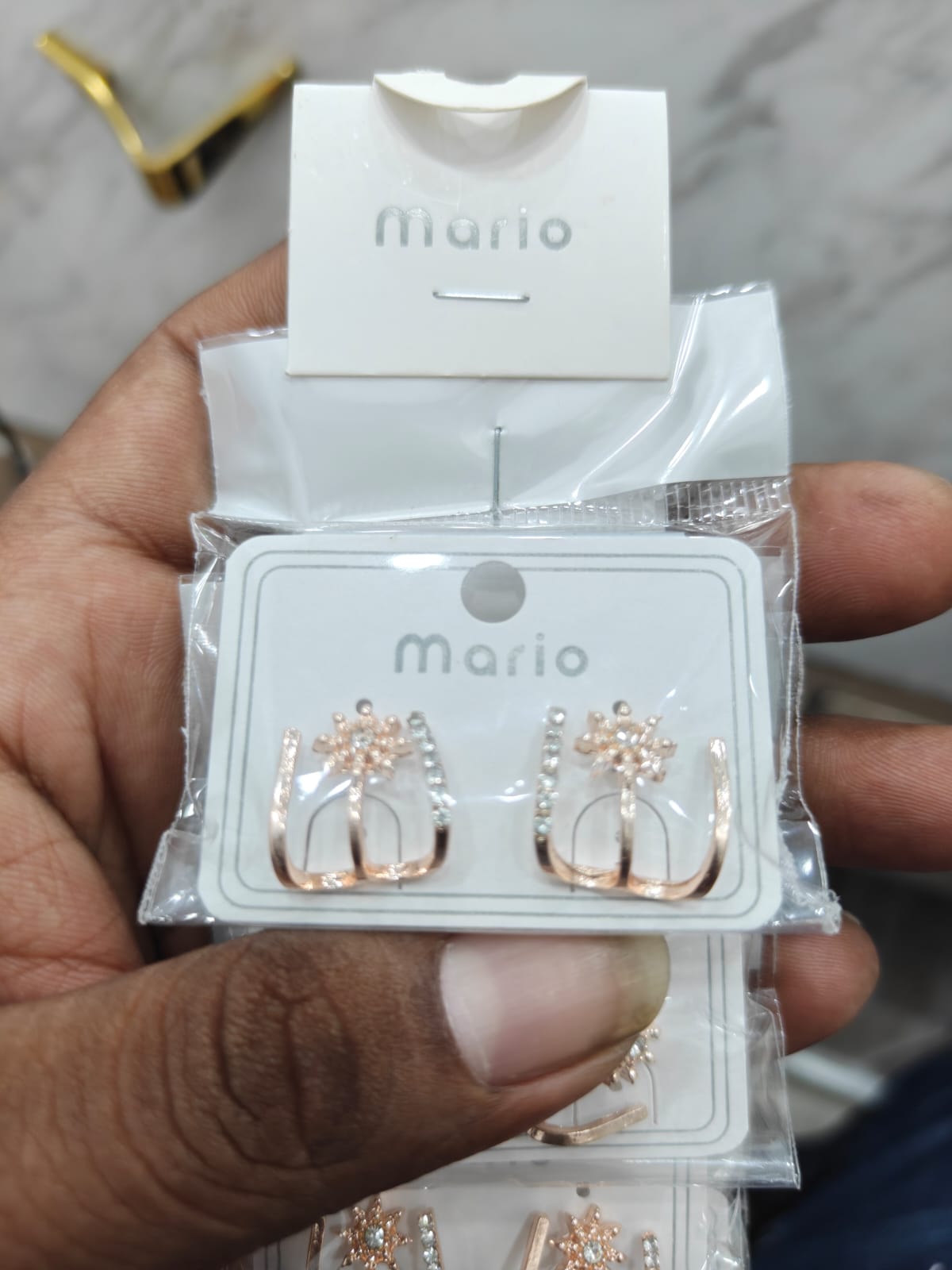 Rose Gold Crown Crystal Earrings
