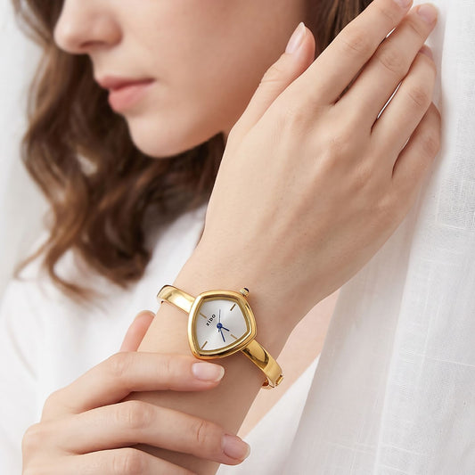 Gold Triangle Dial Bangle Watch