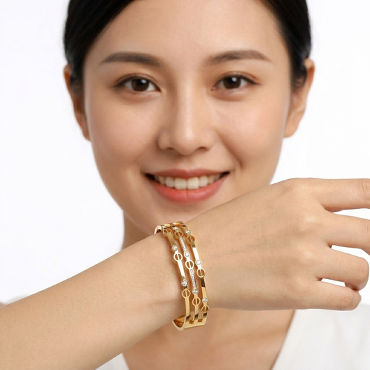 Classic Bezel Crystal Antitarnish Bracelet