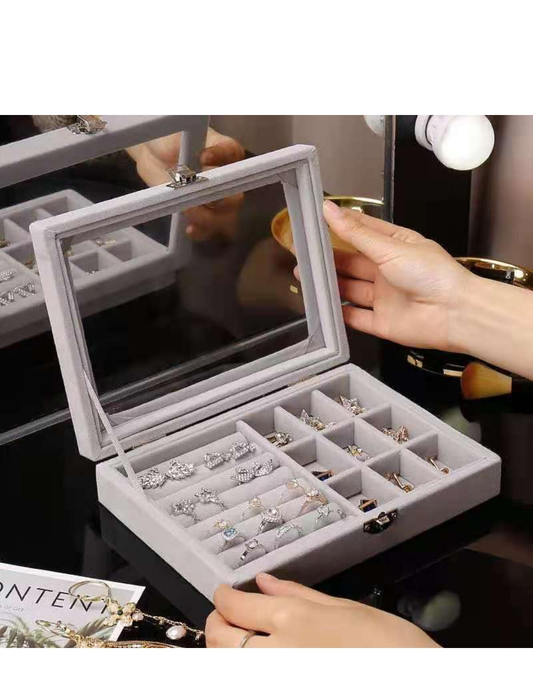 Jewellery Organizer with Glass Flap
