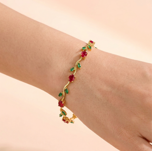 Antitarnish Tulip Bracelet – Red &Green