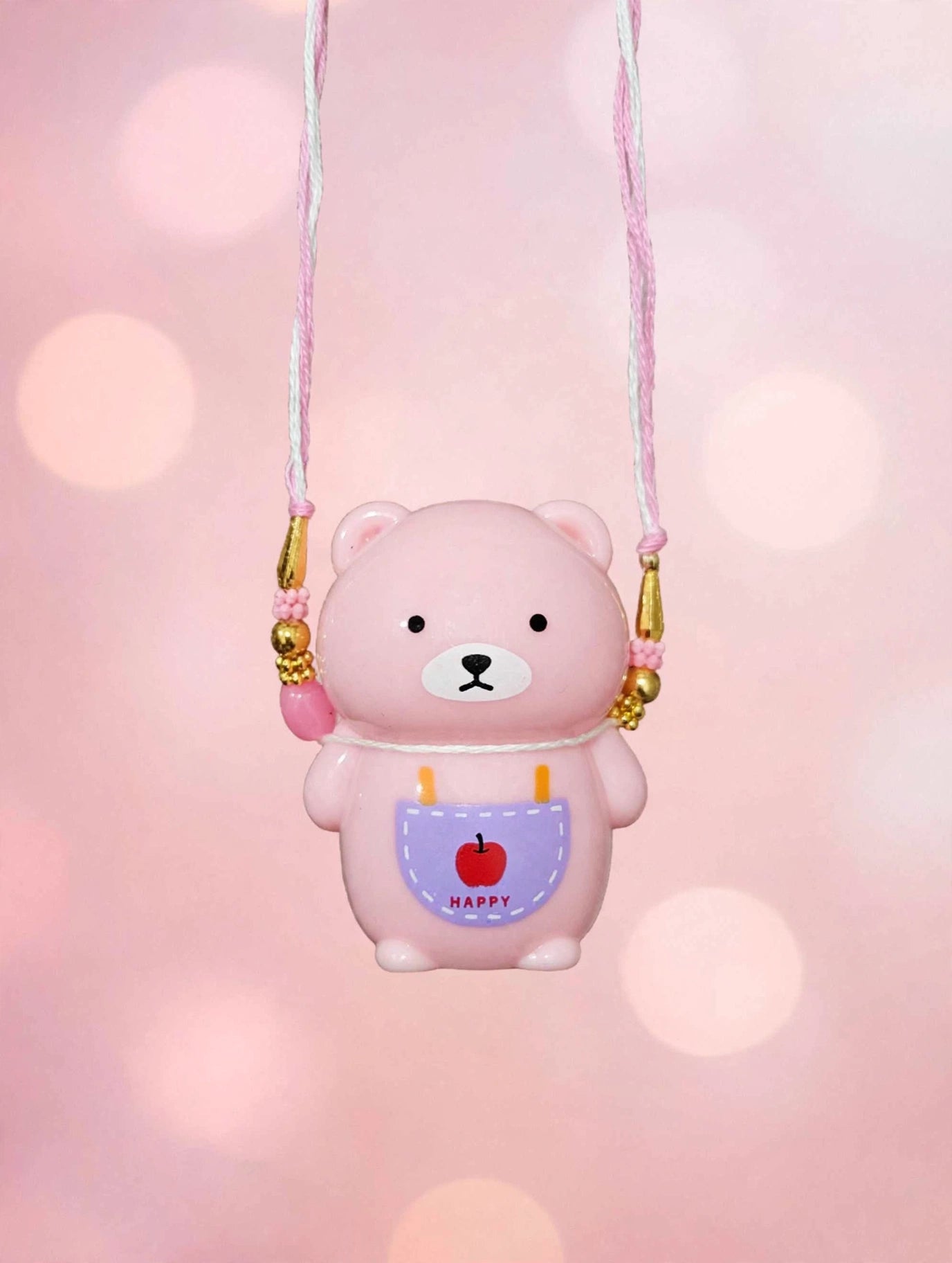 Pink Bear Pencil Sharpener Kids Rakhi