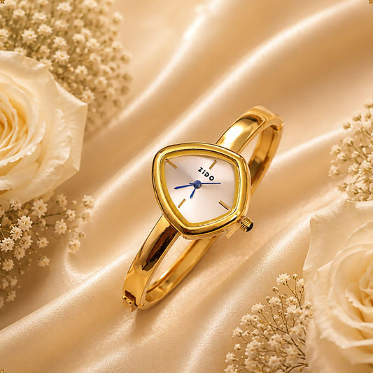 Gold Triangle Dial Bangle Watch