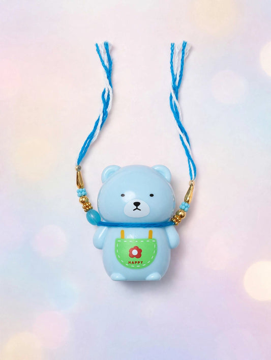 Blue Bear Pencil Sharpener Kids Rakhi