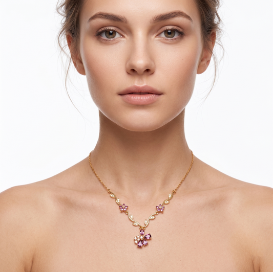 Anti tarnish Tulip Chain Pendant