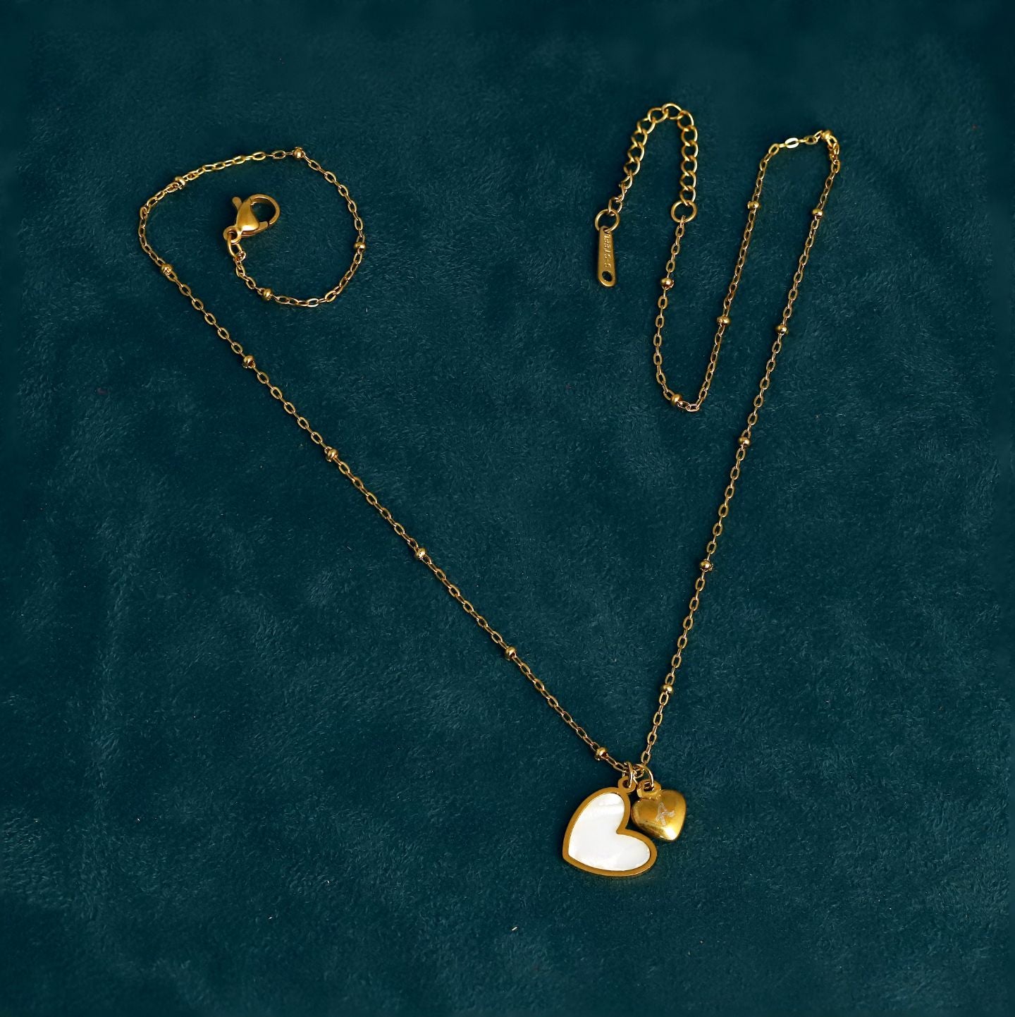 Anti Tarnish Gold Multi-Crystal Bar Necklace