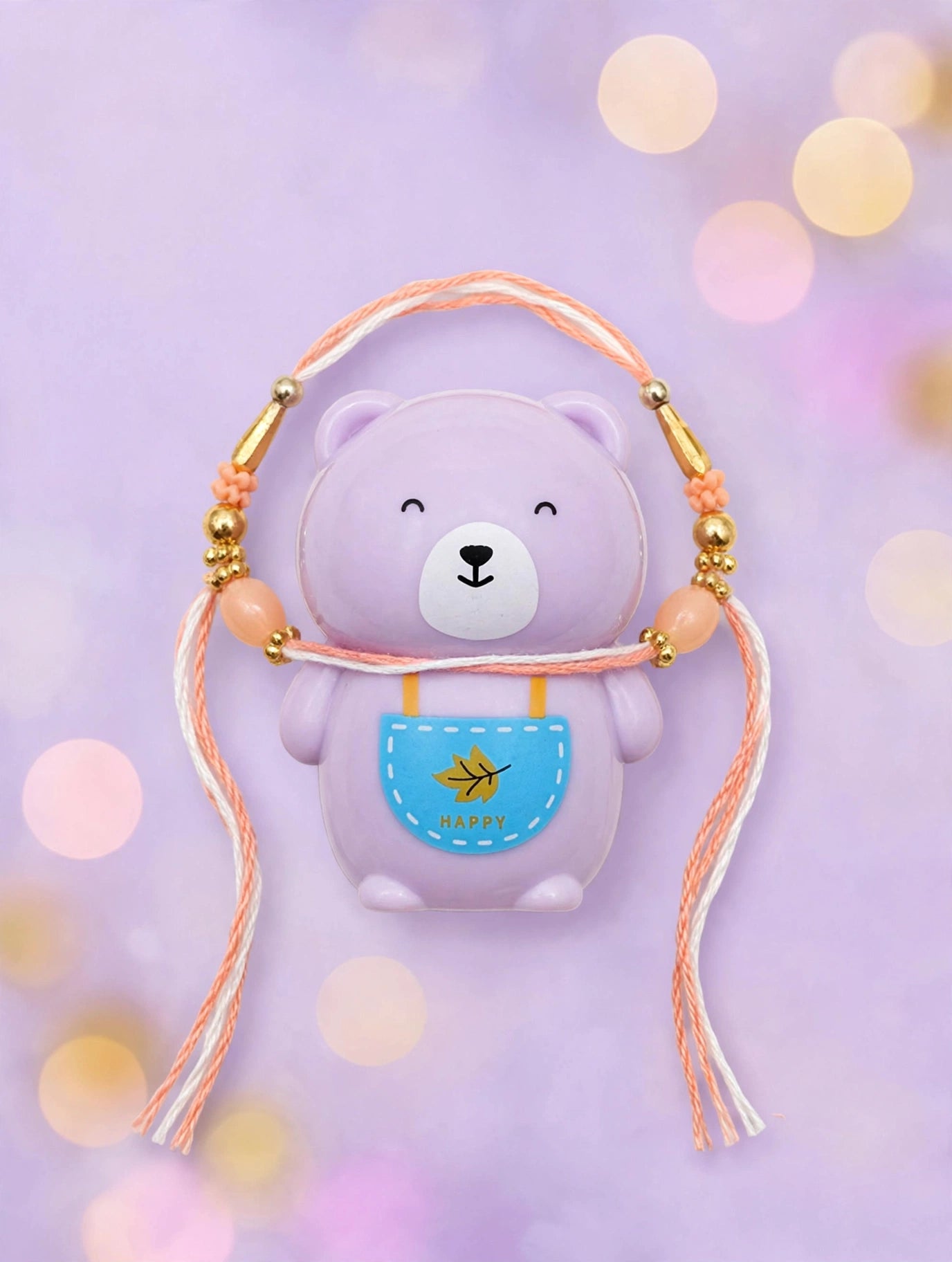 Purple Bear Pencil Sharpener Kids Rakhi