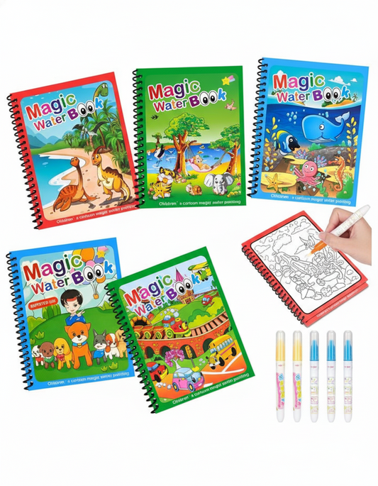 Reusable Water Coloring Book Set with pen (Pack of 2)